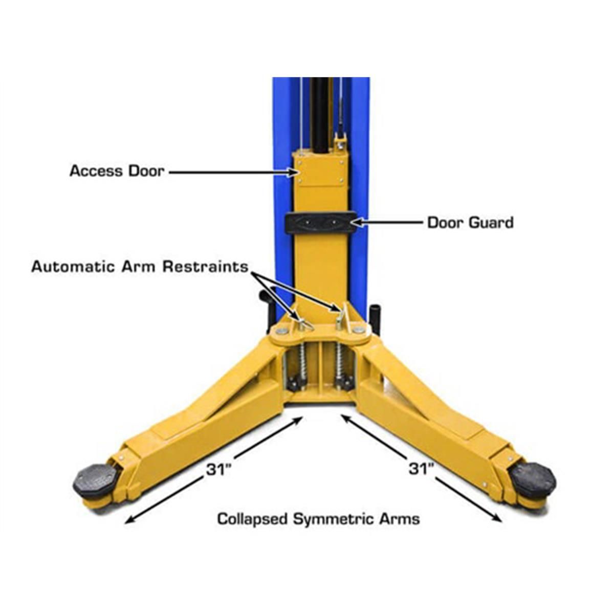 Atlas Automotive Equipment 12,000 lb. Heavy Duty 2-Post Lift w/ 3-Stage Arms
