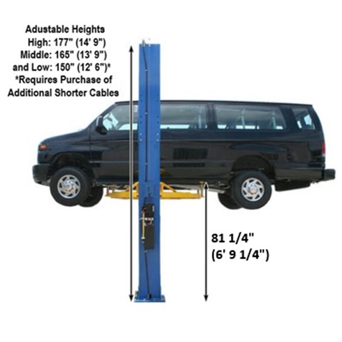 Atlas Automotive Equipment 12,000 lb. Heavy Duty 2-Post Lift w/ 3-Stage Arms
