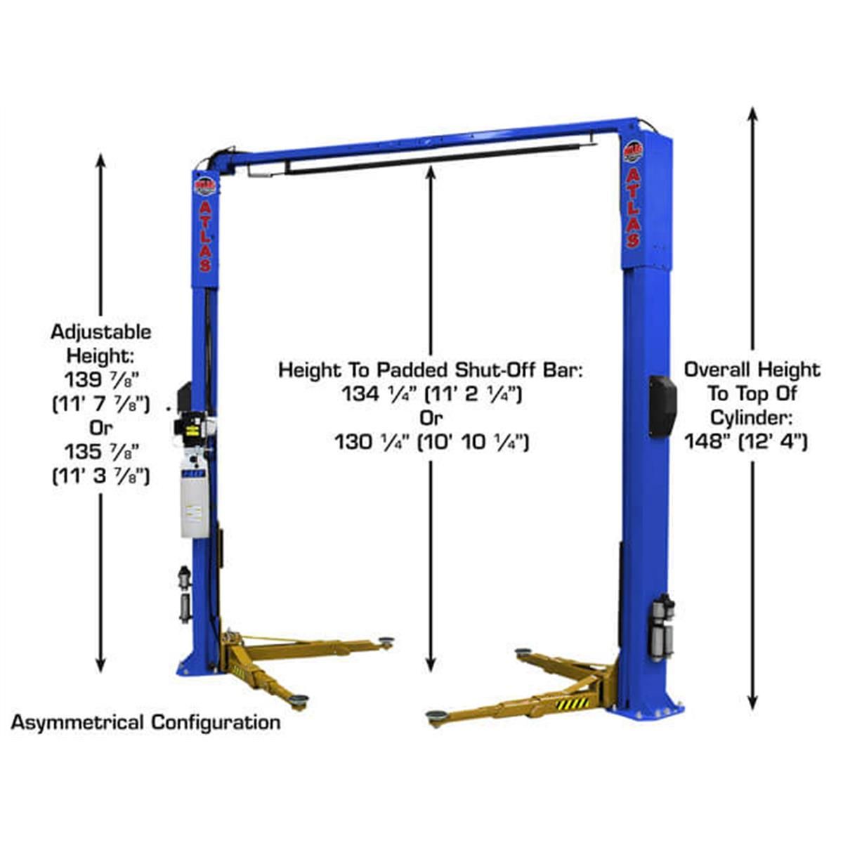 Atlas Automotive Equipment Platinum PVL10 ALI Certified 10,000 lb Overhead Lift